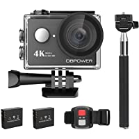 DBPOWER 4K Acción Cámara WiFi 12MP Impermeable Cámara Deportiva 170 Grados ángulo de visión Amplio 2.4G Control Remoto 2…